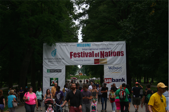 Entrance to the Festival of Nations in Tower Grove Park