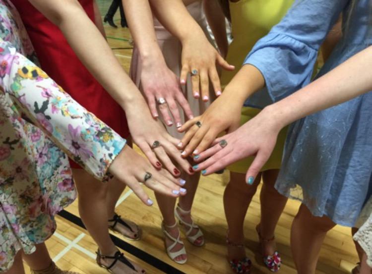 Members of the Class of 2016 celebrate getting their rings at last years ceremony.