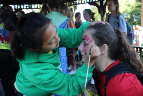 face painting during Spirit Week