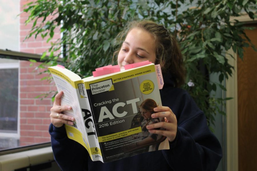 Junior Laura Smith studies for the ACT 